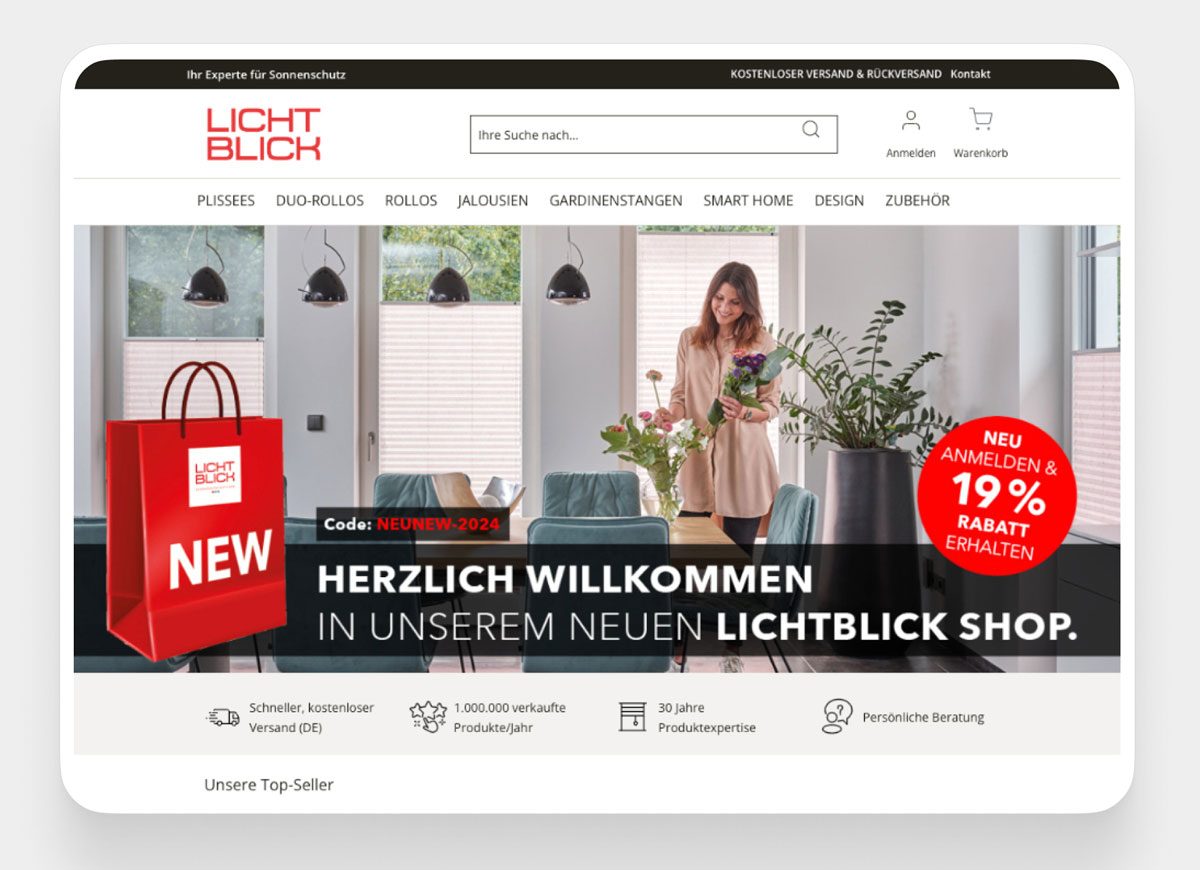 Lichtblick: Webshop-Relaunch mit Multi-Step-Konfigurator